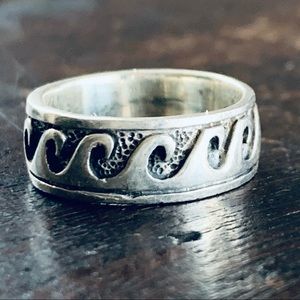Ocean Wave Sterling Silver Band Ring